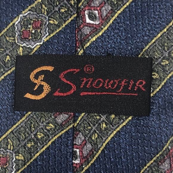 Blue and Green Diagonal Stripe Tie - Picture 5 of 6